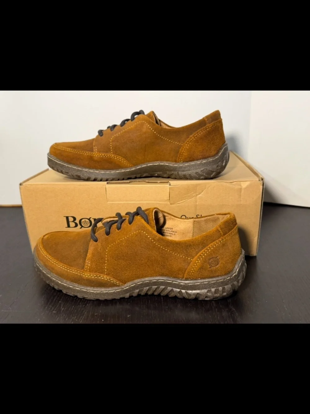Born Bevi Suede Lace Up Sneakers Brown (Glazed Distressed Ginger) Womans 9.5M